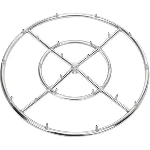 24" High Flame Round Jet Burner Ring for  or  Gas Fire Pit, 304 Series Stainless Steel, Double Ring