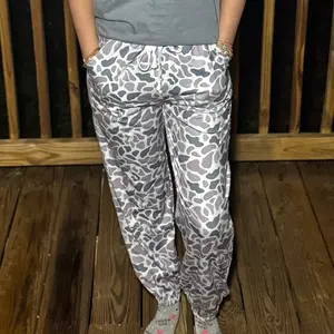 Duck/Bottomland Camo Joggers - Gray, Animal Print Design, Comfortable Fit, Ideal for Casual Wear
