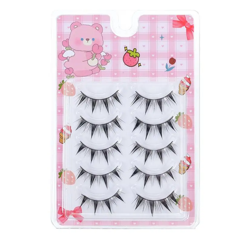 Cosplay Comic False Eyelashes, Artificial Lashes, Cosmetic False Lashes, 5 Pairs Naturally Soft and Comfortable False Eyelashes, Ideal Choice for Beginners, Dainty Lashes, Makeup, Eyelashes Set