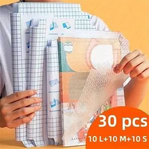 30pcs Self-Adhesive Book Covers, Transparent Frosted Film, Durable & Reusable, Ideal for Office, School, Students, Protective Book Cover