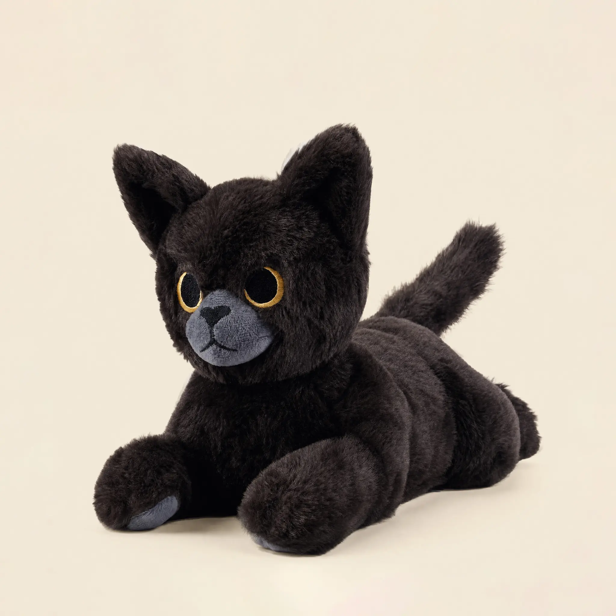 Microwavable & Weighted Cat Stuffed Animal, Heatable & Coolable Huggable Lavender-Scented Plush Toy for Period Cramps, Pain Relief & Anxiety, Soft Cat Gift for Boys, Girls, Babies & Toddlers（Black） Soft Cuddly Gift Cute Stuffies