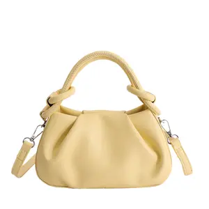 Minimalist Elegant Pleated Handbag, Trendy & Versatile For Casual, Commute, Work & Date Nights, Portable Top Handle Shoulder Crossbody Bag With Soft Texture & Chic Design