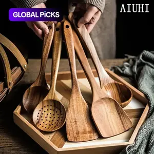 Wooden Utensils Set, 5/7/11pcs Non-stick Cooking Utensils, Kitchenware Utensils, Kitchen Utensils Set for Home Use, Wooden Cooking Tools #GLOBAL PICKS