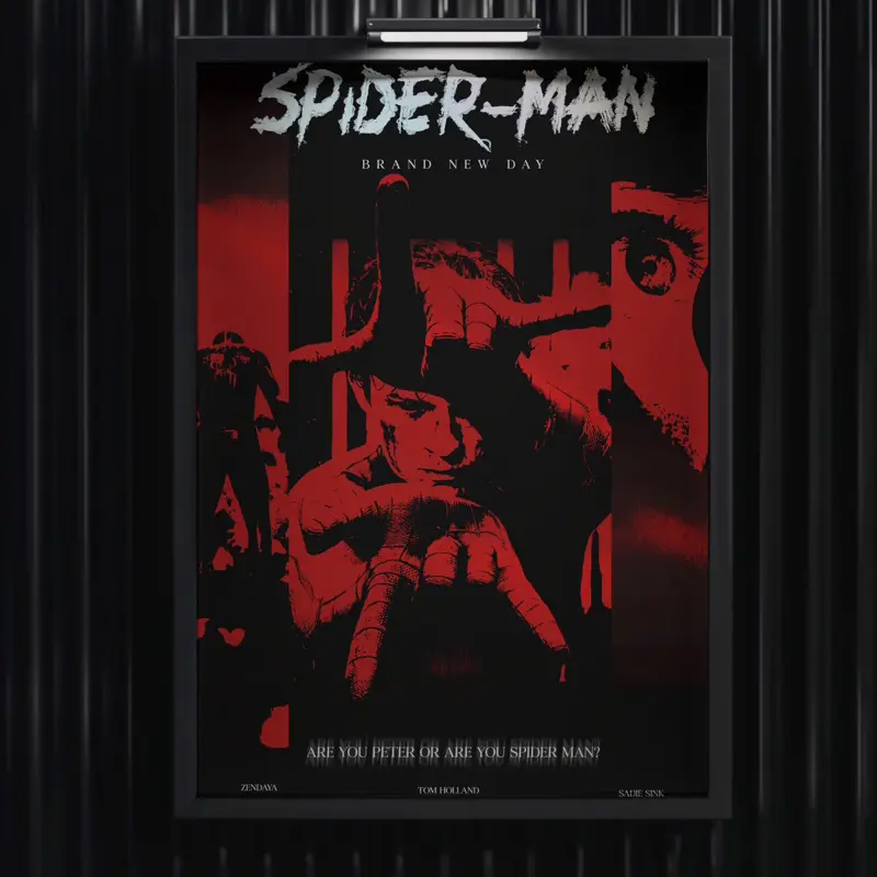 Red & Black Spider Man Inspired Poster | Superhero Wall Art | Comic Movie Print | Room Decor