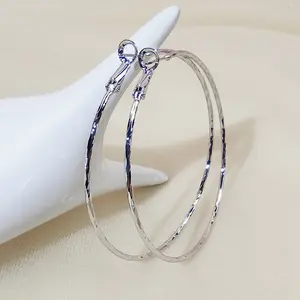 925 Sterling Silver Needle Large Circle Hoop Earrings Women's Trendy Elegant Hoop Earrings Diamond-Shaped Thin Tube Hoop Earrings Women's Gift