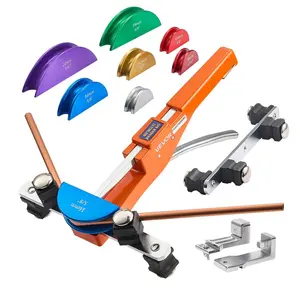 【FathersDayGift】 VEVOR Tubing Bender Kit, 1/4 to 7/8 Inch, Compact Ratcheting Tube Pipe Bender, Forward/Reverse Hand Bending Tool, with 7 Color Aluminium Alloy Dies, for Copper HVAC Air Conditioning Refrigeration