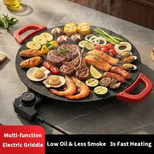 40CM Household Electric Grill Pan, Smokeless Non-stick Multifunctional Electric Barbecue Frying Cooker 40CM Household Electric Grill Pan, Smokeless Non-stick Multifunctional Electric Barbecue Frying Cooker
