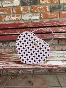 Pastel Goth gingham Heart Bag