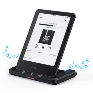 Wireless Charging Dock with Speaker for Audiobook, Wireless Charger Compatible with Kindle Paperwhite Signature Editions (2022 & 2024 Releases) and Kindle Colorsoft Signature Edition, iPhone, Samsung