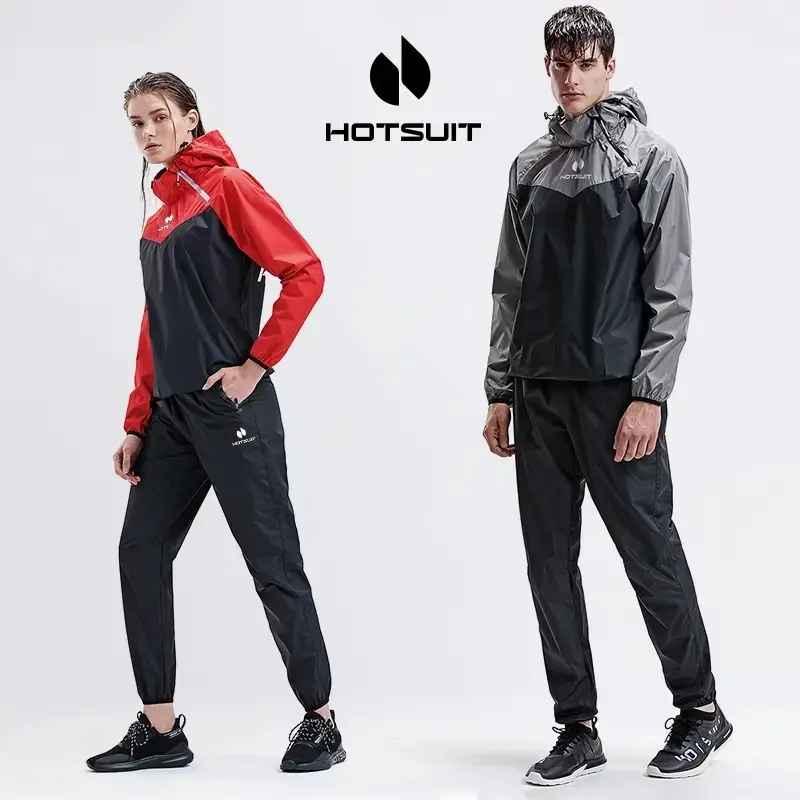HOTSUIT Unisex Sauna Suit Sportswear Sweat Suit Boxing Exercise Jacket and Pants Fitness Training Clothes Outdoorfun Athletic Workout Women  Men