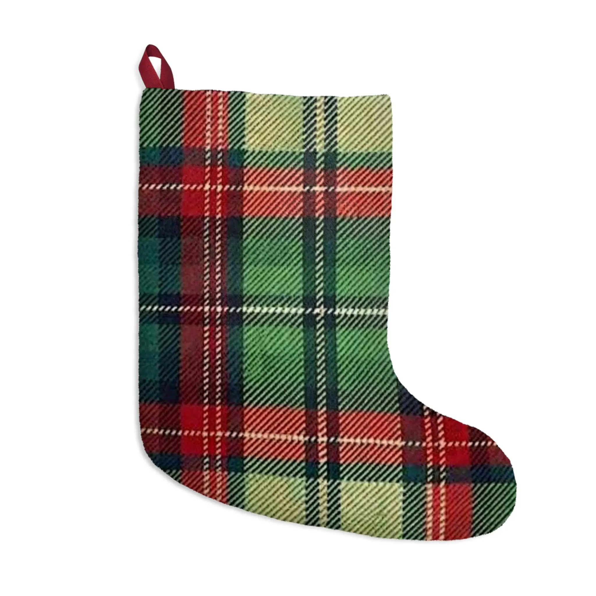 Red Green Tartan Plaid Christmas Stocking