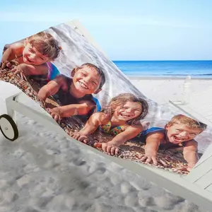 Personalized Family Microfiber Beach Towel - Custom 1 Photo-Printed, Quick-Drying, Soft, Fluffy, Lightweight, Fade Resistant Towel, Multiple Sizes for Summer, Pool