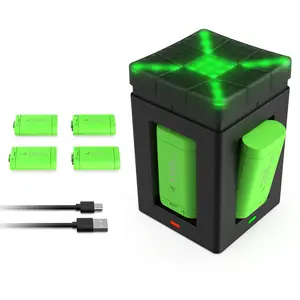 Controller Battery Pack Fast Charging Station, Battery Charger with 4*3360mWh Rechargeable Battery Pack, Console Accessories for Xbox
