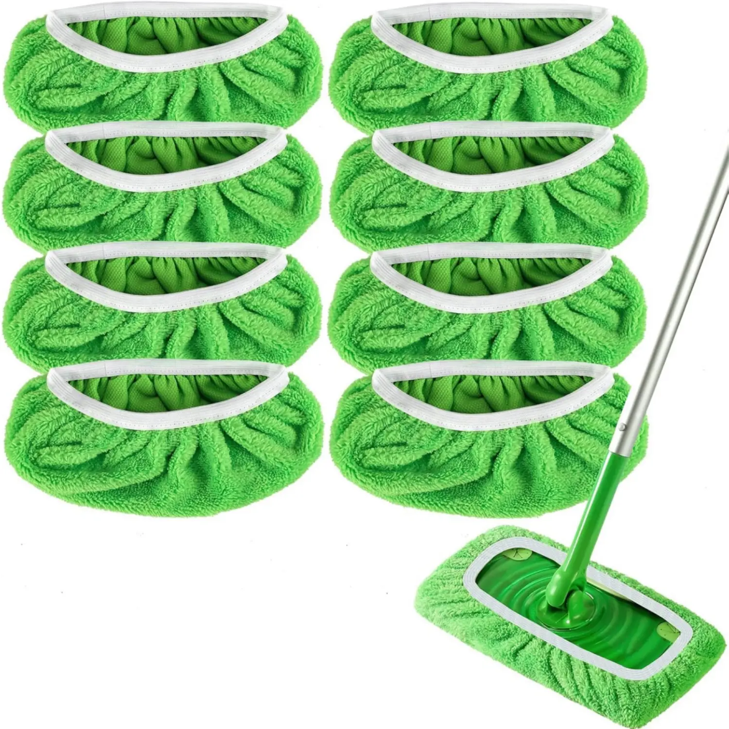 8 Pcs Reusable Mop Pads Refill Compatible with Swiffer Sweeper Mop - Dry Sweeping Cloths & Wet Mopping Cloths for Household Cleaning - Washable Microfiber Pads for Mopping Floors