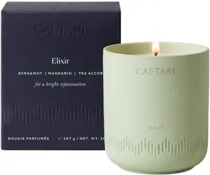 Mood Boost Candle with Real Bergamot Essential Oil, Citrus Aromatherapy for Energy & Focus, Mandarin Tea Scent, 60 Hour Burn, Non-Toxic Soy Wax, 10.5oz