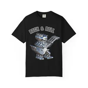 Rock & Roll Unisex Garment-Dyed T-shirt, Music Lover Tee, Concert Outfit, Gift for Musicians, Vintage Rock Shirt