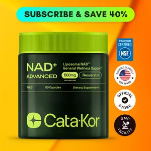 Cata-Kor NAD+ Advanced 500mg - NAD+ Supplement for Energy & Healthy Aging - 60 Count (30 Day Supply) - Previously known as Reus Research NR 900