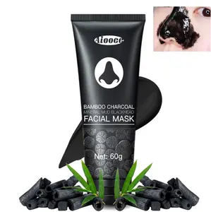 Bamboo Charcoal Exfoliating Mask - Facial And Nose Blackhead Removal, Pore Control And Purification Skin Care Liquid, Gentle Exfoliation, Oil Control And Anti-Acne Care, 60g.