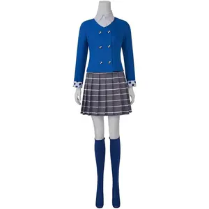 Heather Veronica Sawyer Cosplay Chandler Costume Women's Heather Musical Outfits Blue Jacket Skirt Uniform Suit