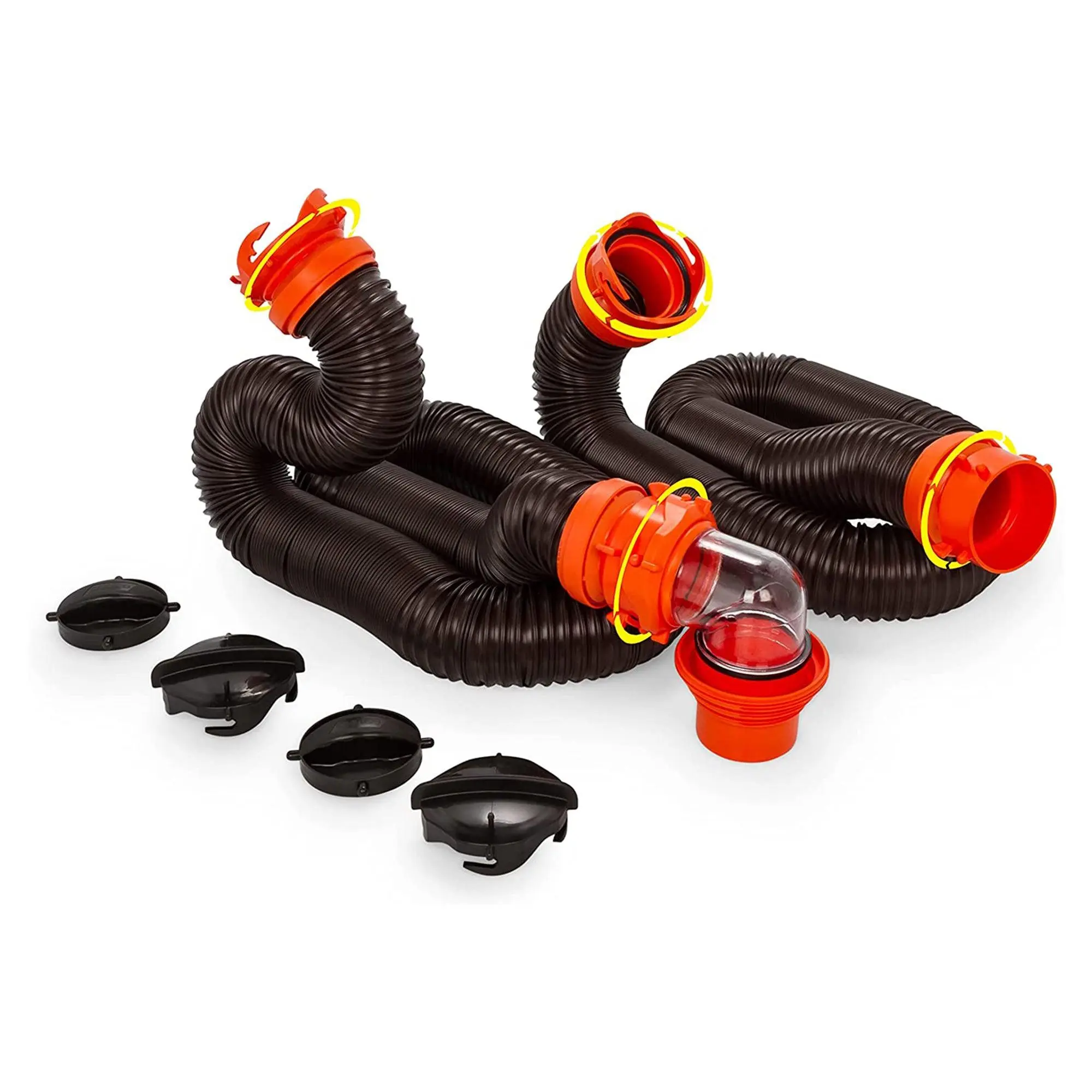 Camco RhinoFLEX 20 Foot RV Sewer Hose Kit with Pre Attached Bayonet Fittings Camco RhinoFLEX 20 Foot RV Sewer Hose Kit with Pre Attached Bayonet Fittings
