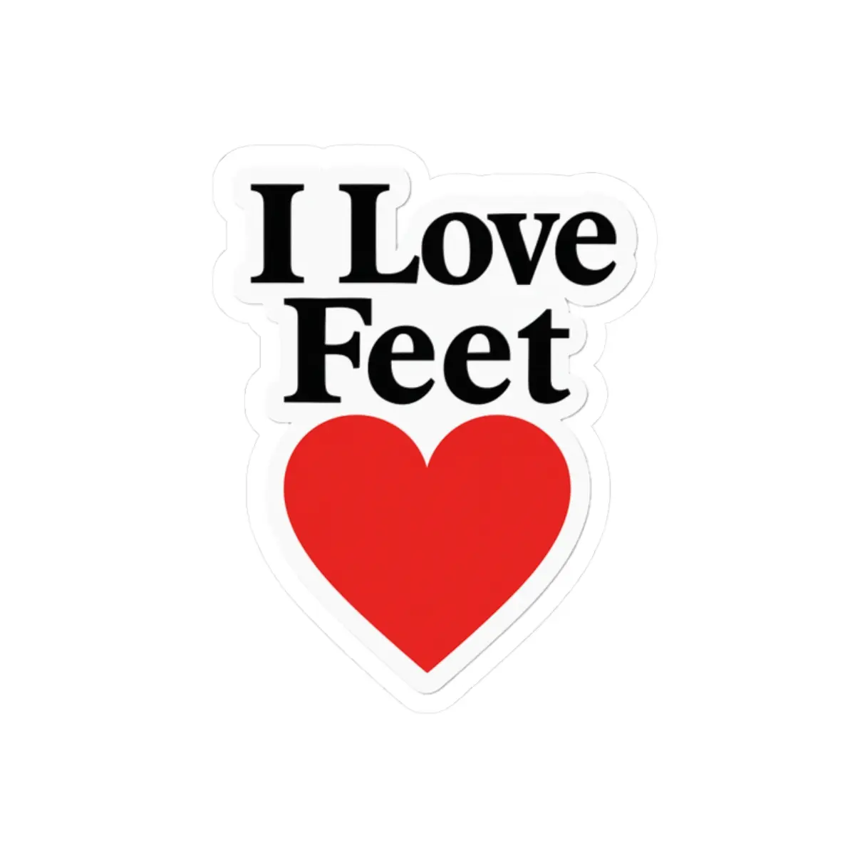 I Love Feet Kiss-Cut Stickers, Fun Foot Enthusiast Design, Cute Laptop Décor, Gifts for Foot Lovers, Valentine's Day Stickers