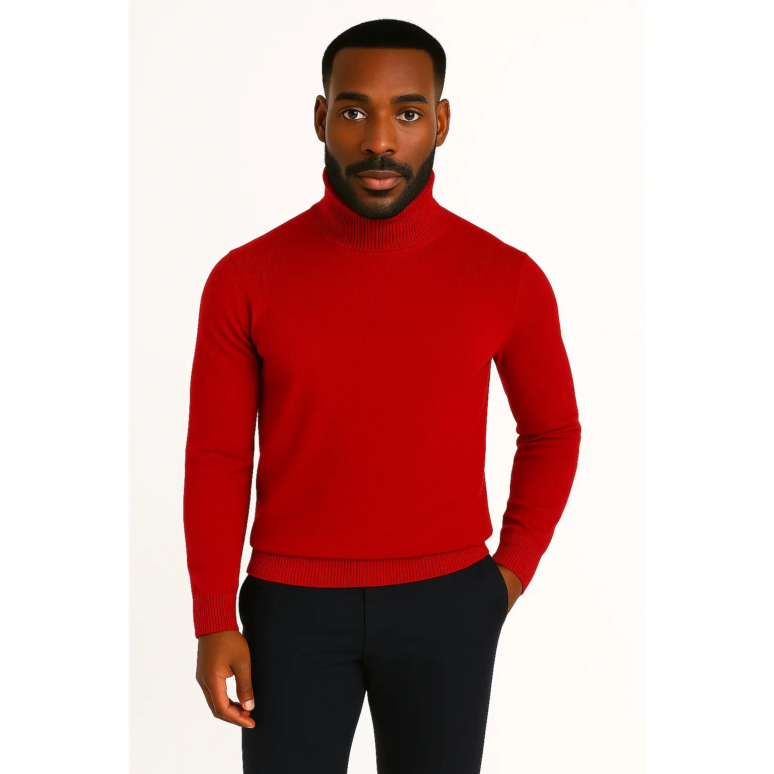 Lavane' 501T Turtleneck Pullover Slim Fit Red