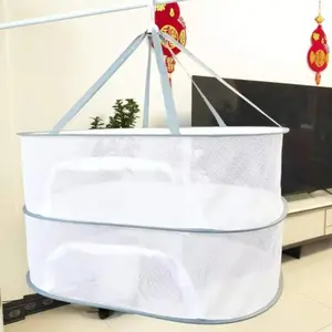 Encryption Mesh Netting, Dual Layer Drying Rack, Clothes Basket, Fish Dryer, Pepper Mosquito Proof Full Enclosure