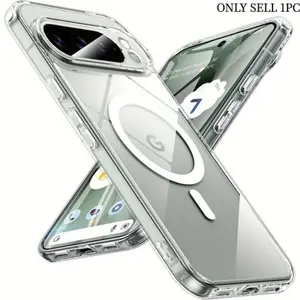 Strong Magnetic Protective Shockproof Transparent Camera Protection Back Cell Phone Case Cover Protector Accessories for Pixel 10 9 9A 8A 8 Pro 7 7A 6A 6 ProXL XL Durable