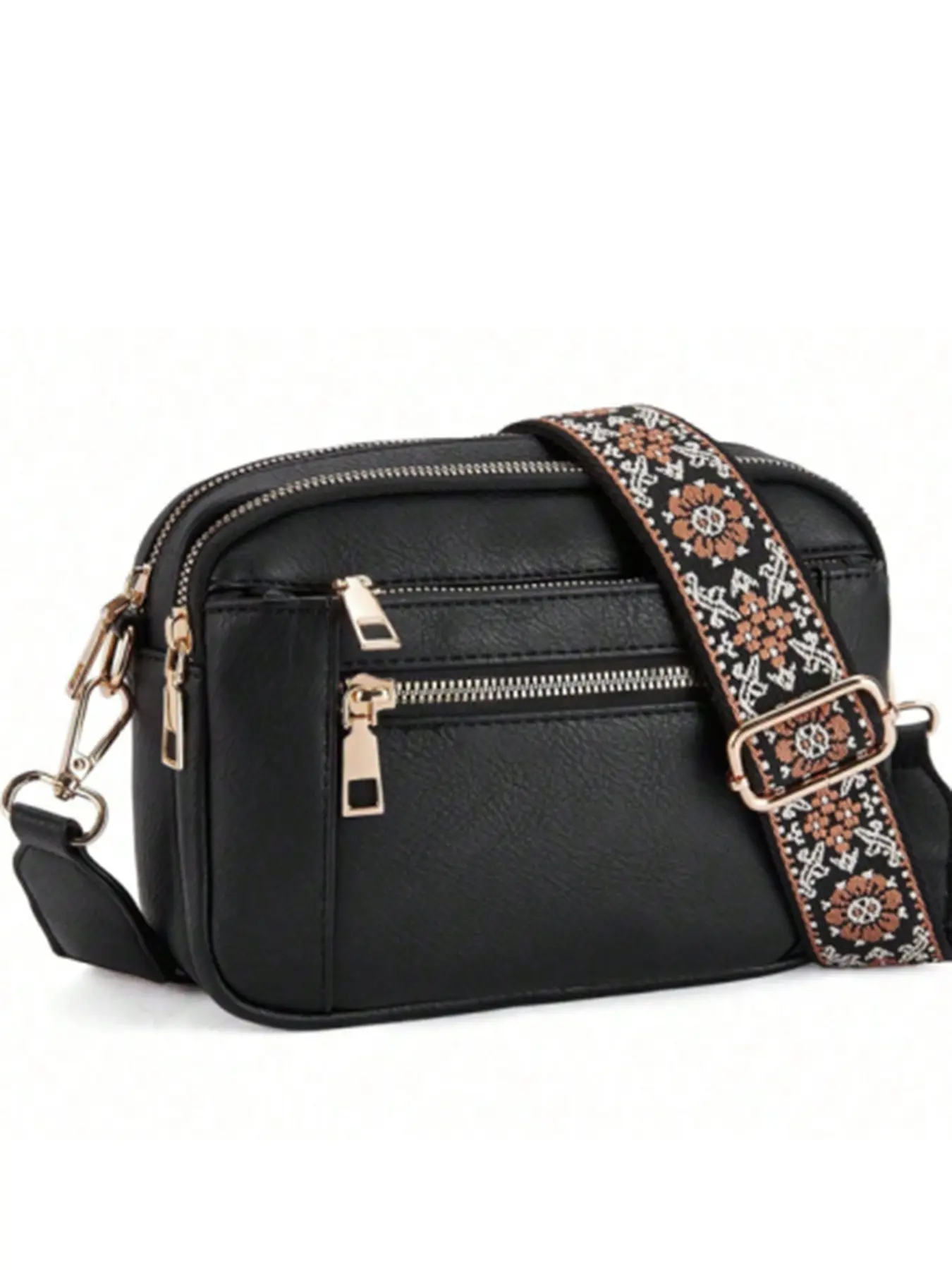 Women's Fashionable Boho Style autumn Purses CrossbodyBags, Casual Pu Leather Zipper Shoulder Bag withAdjustable Strap for Daily Used, Versatile High-quality Trendy Commuter