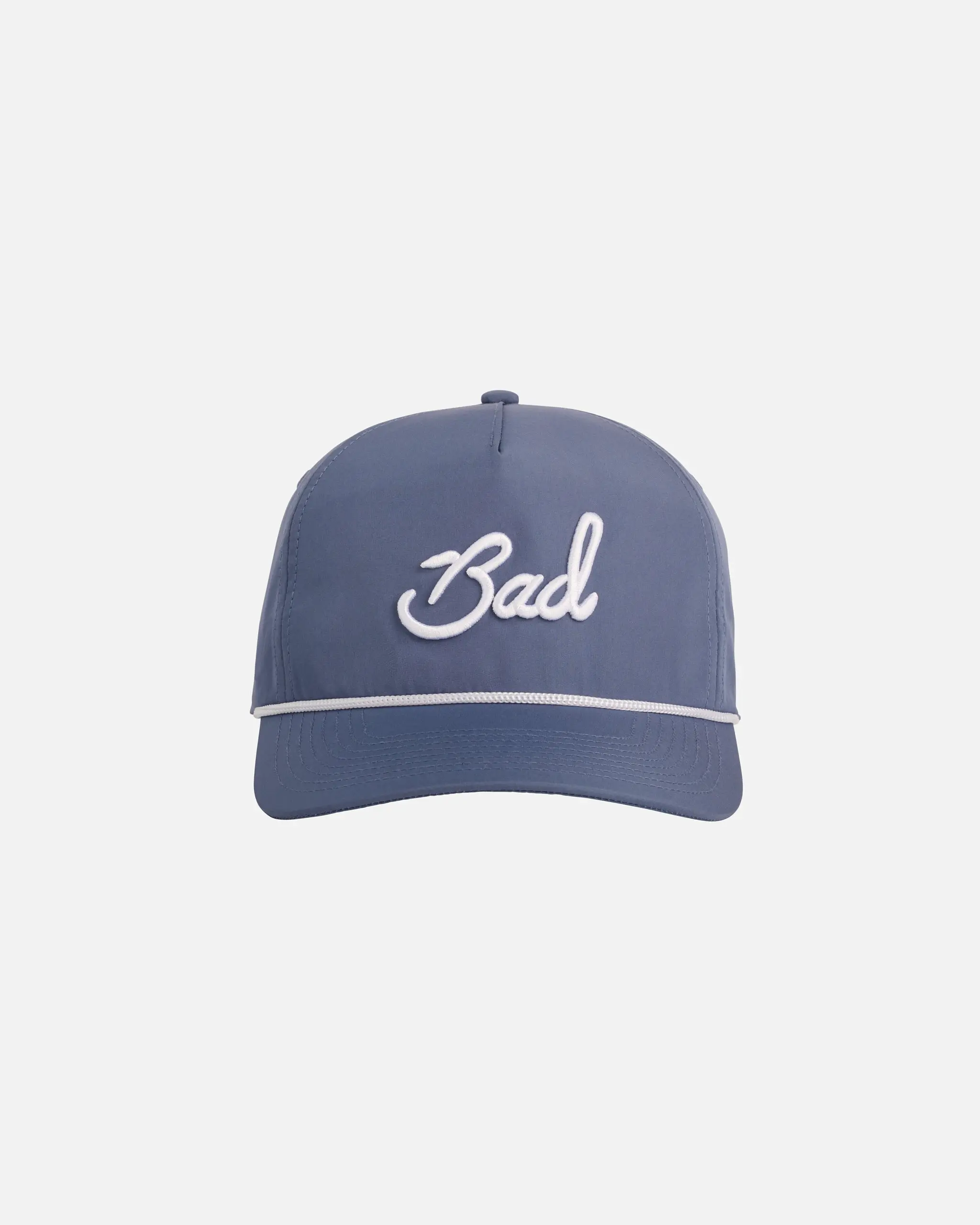 Bad Birdie Unisex Performance Rope Hat - Vintage Indigo, Polyester Sports & Outdoor Headwear, Rope Trim, Script Logo Accessory
