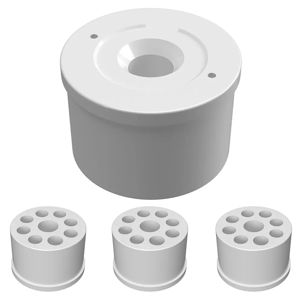 Formufit PVC Caster Adapter for Furniture - 1-1/4'' White, UV-Resistant, Made in USA (4-Pack)