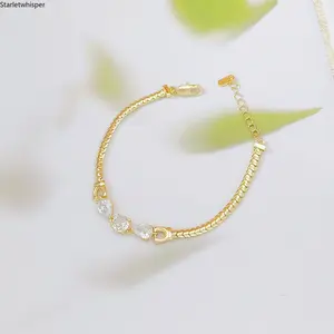 18K Gold Plated CZ Tennis Bracelet for Women Luxury Minimalist Paved Crystal Chain Bracelet Dainty Elegant Shiny Jewelry Versatile for Daily Wear, Parties, Weddings & Gift Giving