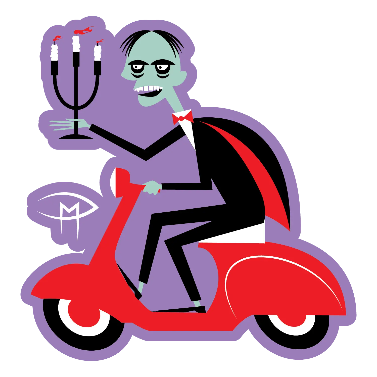 Phantom On A Vespa Sticker