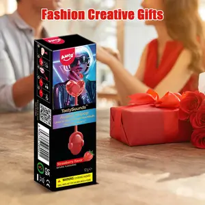 AMOS TastySounds Audio Lollipop Candy Gift – Heart-Shaped Music Lollipop, Sweet Strawberry & Berry Flavors, Cute Tech Candy, Romantic Creative Gift, Individually Wrapped Surprise-2