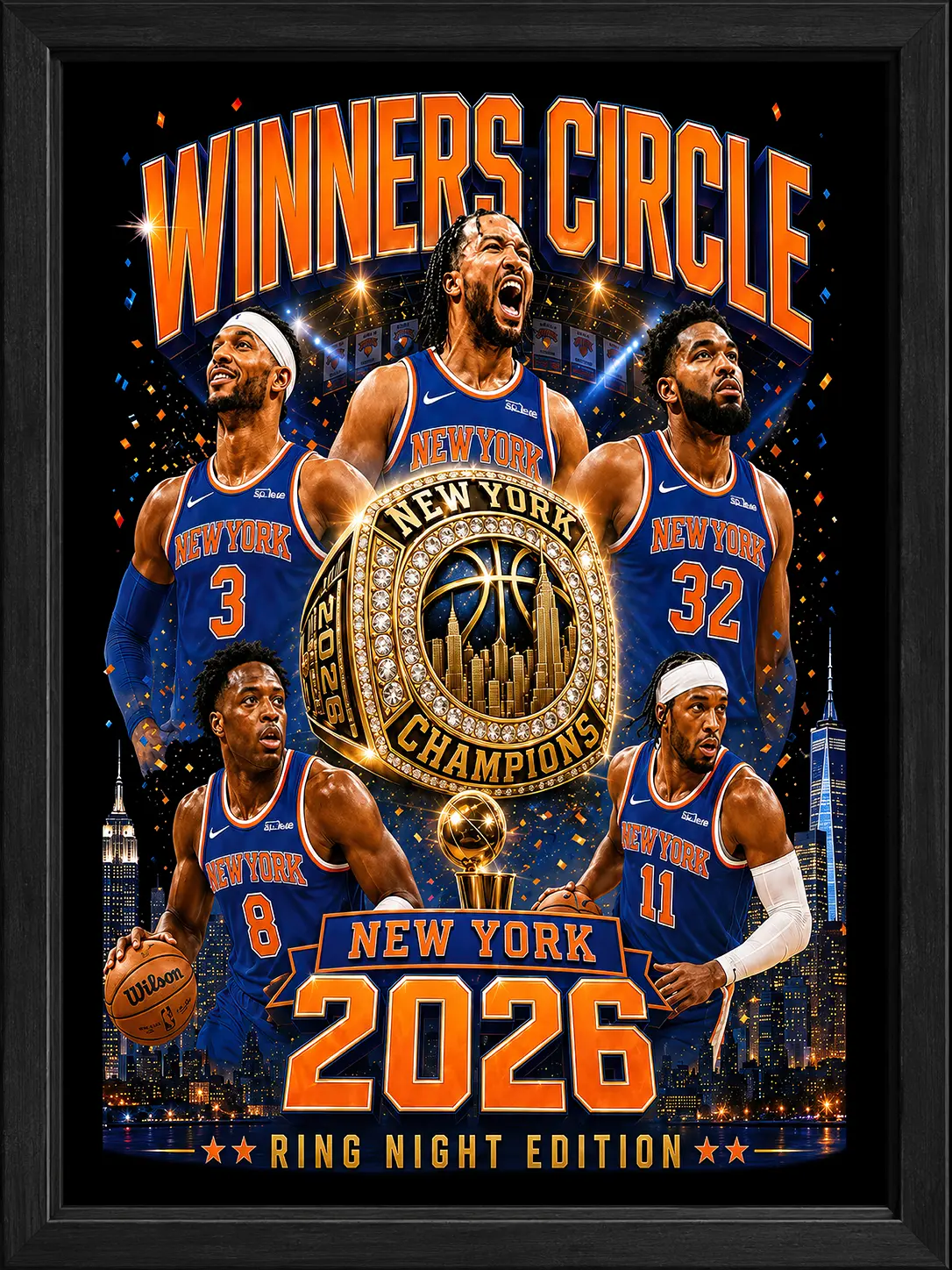 New York 2026 Poster, Winners Circle Basketball Poster, Ring Night Vintage Poster, NY Sports Fan Gift sohochic