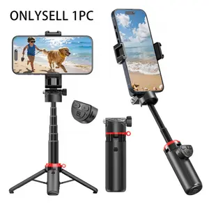 2026 Mini Selfie Stick with Focusing Function, Retractable, Compact, equipped with four-legged base, 360-degree rotation & wireless Bluetooth remote control, For selfies, videos and live streaming, Compatible with most mobile phones, Smartphone, Light