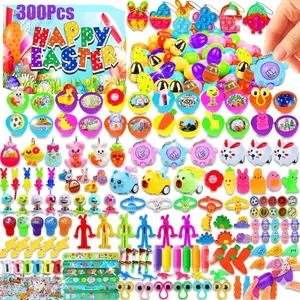 300 PCS Easter Egg Fillers for Kids Toy Assortment, Pre-Filled Eggs, Easter Basket Stuffers, Party Favors, Classroom Prizes, Carnival Treasure Box Toys, Egg Hunt Supplies & Birthday Gift Rewards