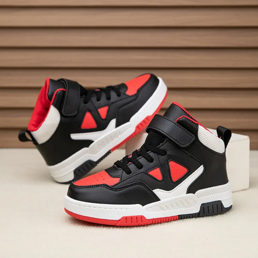 Boys' Casual Trendy Trainers - 1 Pair Sport Trainer Sneaker with Rubber Sole Heels, Comfortable Soft All-Year Shoes for Big Kids, Also Suitable for Girls, Sport Trainers