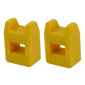 2-Pack Plastic Screwdriver Magnetizer-Demagnetizer Tool, Easy to Use Magnetic Pickup Device with High Safety Performance, Stable and Reliable, Yellow