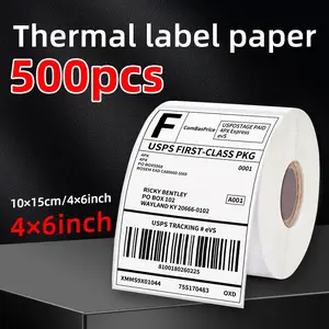 Blank Direct Thermal Labels, 4x6 Inches, 500pcs 10x15cm Shipping Labels Paper, Postal Mailing Shipping Labels for Thermal Printers, Thermal Printing Labels