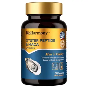 BioHarmony Oyster Peptide & Maca – Men’s Vitality Formula with L-Citrulline, Zinc & Selenium, 60 Capsules, Daily Support for Endurance, Stamina & Sustained Energy, Non-Stimulant, GMP Certified