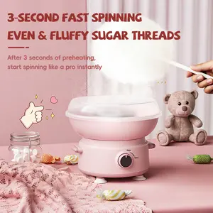 Cotton Candy Machine for Kids, Mini Home Cotton Candy Maker with Floss Sugar for Parties & Family Fun
