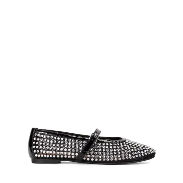 Dream Pairs Women's Mesh Vegan Mary Jane Flats, Breathable Hollow-Out Footwear with Adjustable Strap for Casual Wear, Breathable Footwear, Tpr Sole, Round Toe, Vegan Leather, Synthetic, Fishnet Sparkle, Strap Buckle, All-Day Wear