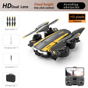 Foldable Quadcopter Drone with Camera, LED Lights and Remote Control - High-Definition Aerial Photography Model, Durable for Boys