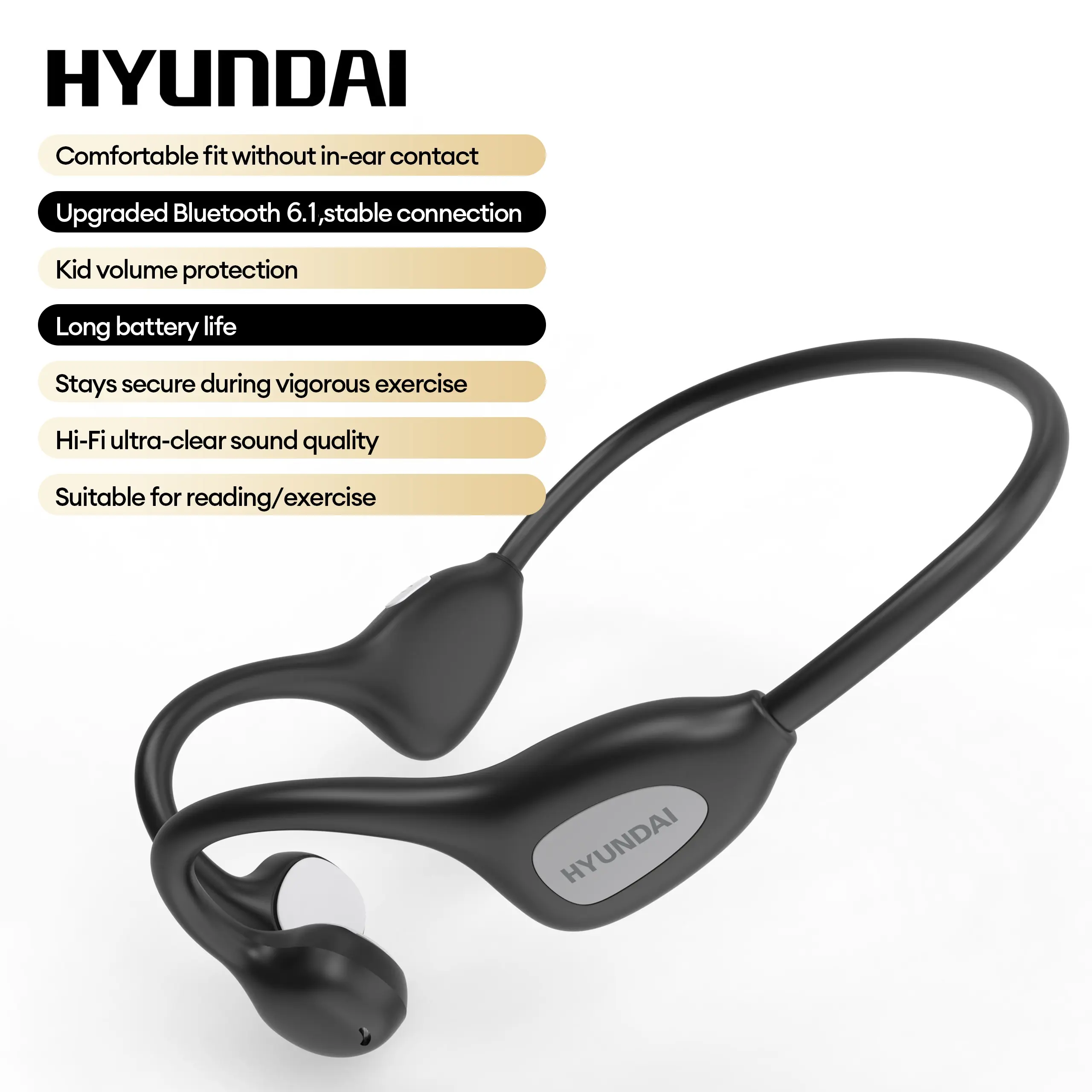 Black(Ugraded BT 6.1,long battery life)