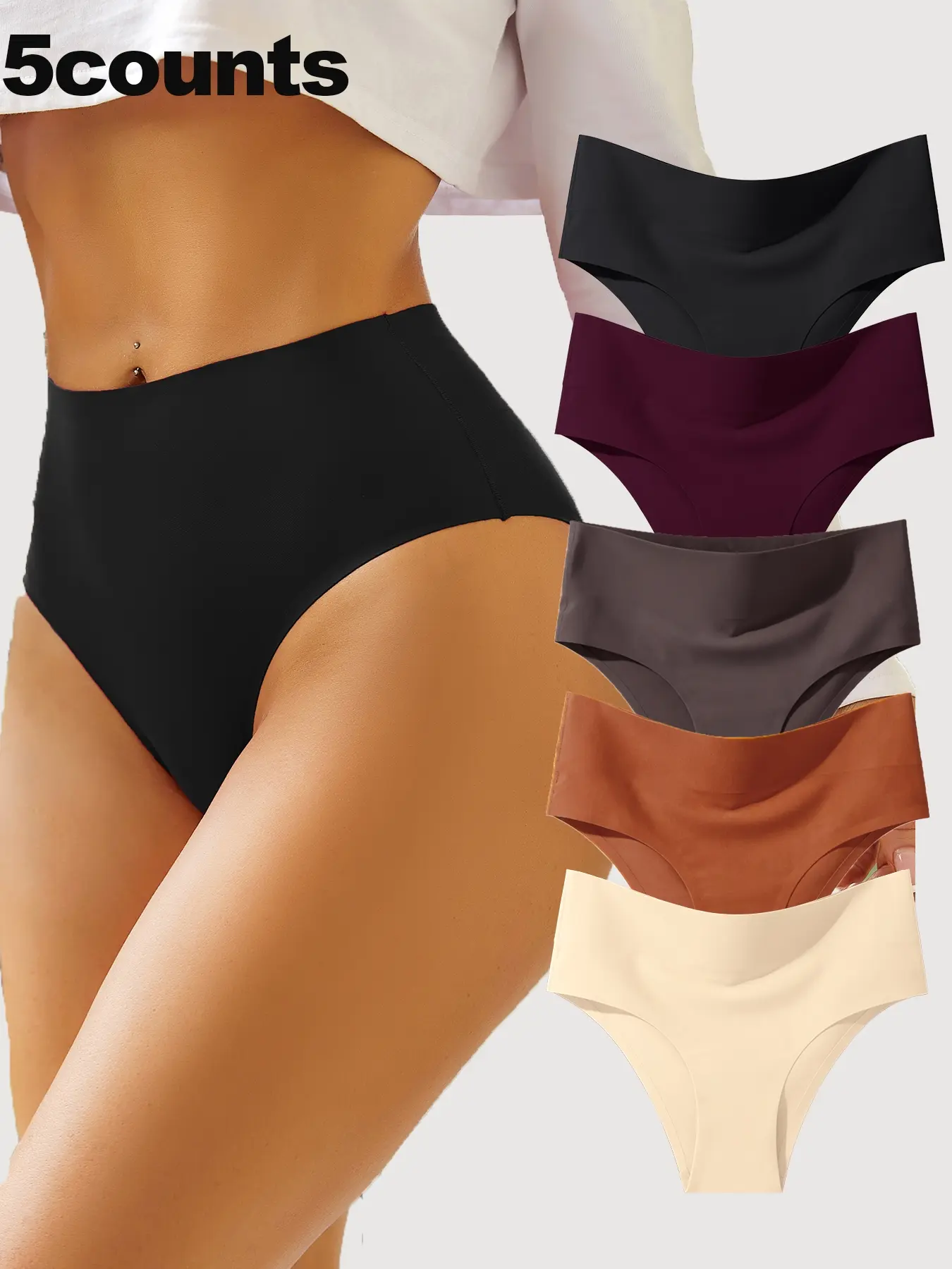 Women's High-Waisted Shaping Thong Panties, Daily Belly Control Underwear, Comfortable Design for Women, High Waisted Briefs, Breathable Seamless Knicker, High Cut Underwear