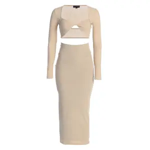 Beige All About You Skirt Set