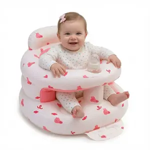 Inflatable Baby Sit-Me-Up Floor Chair with Built-in Air Pump, Full Enclosure Protection, PVC Material for 3+ Months Toddlers, Baby & Maternity Furniture