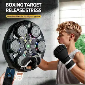 Smart Music Boxing Training Machine with Boxing Gloves, Interactive Boxing Trainer, Universal for Adults & Kids, LED Display with Real-Time Punch Data Feedback, Bluetooth Music Rhythm Sync, Wall-Mountable Space-Saving Design for Home & Gym Use