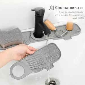 Kitchen Sink Faucet Mat, Faucet Sink Splash Guard, Water Splash Guard, Silicone Faucet Draining Mat, Bathroom & Laundry Room Accessory